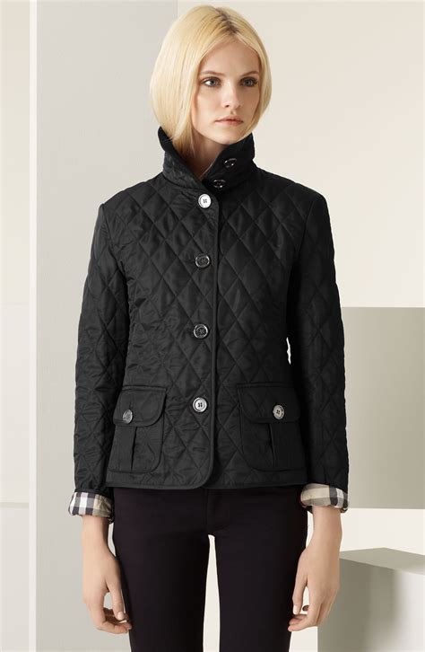 burberry brit quilted jacket|burberry diamond quilted fitted jacket.